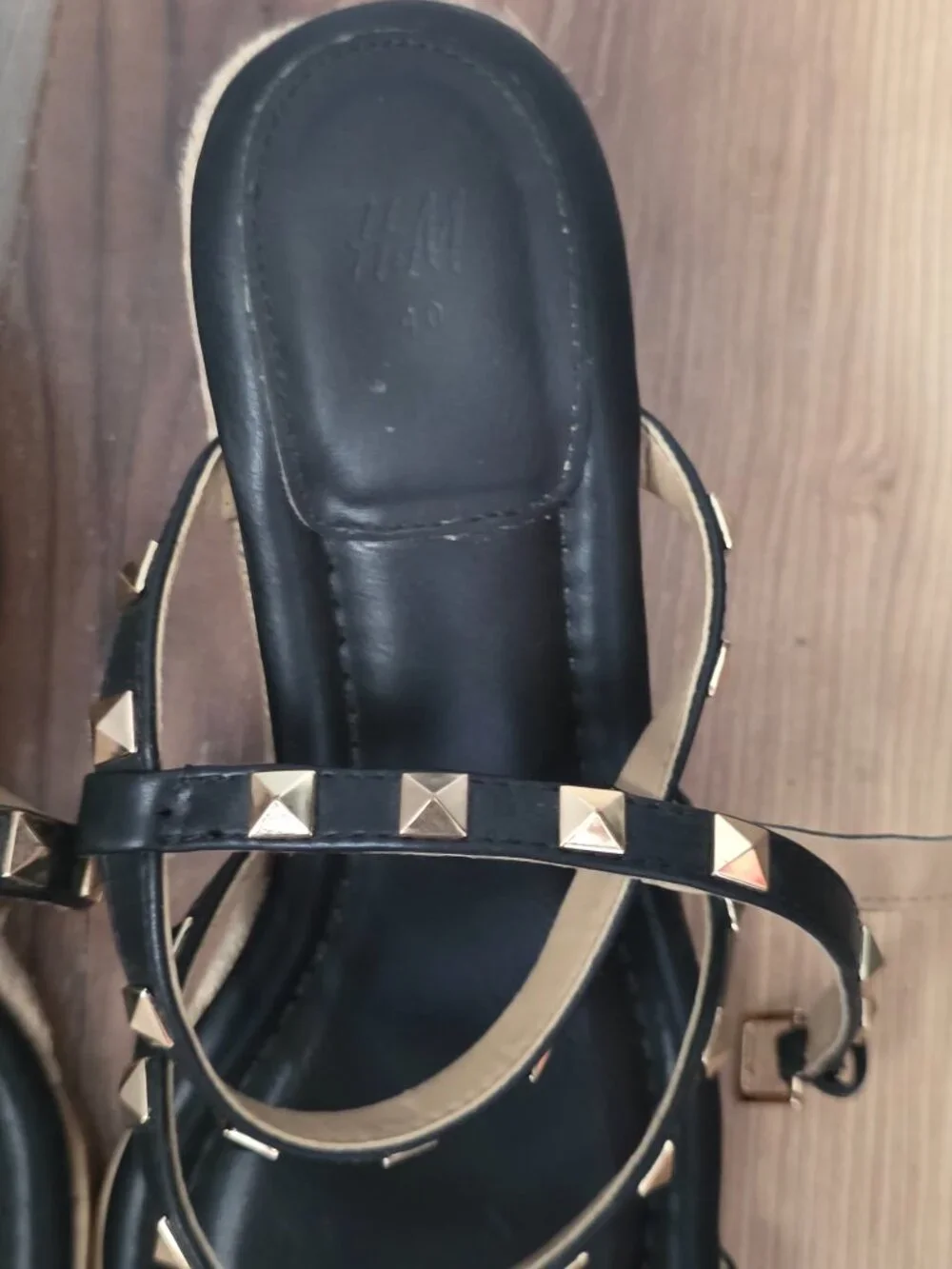 H&M studded wrap ankle wedges